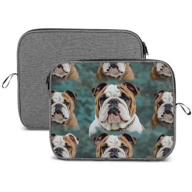 Imagem de Capa para laptop, impermeável, resistente a choques, bolsa protetora para notebook, leve, engraçada, buldogue inglês, capa de transporte compatível com laptop de 13 a 14 polegadas