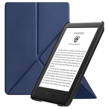 Imagem de Capa Para Kindle Origami 11ª Geração 6” (Modelos 2022 e 2024 – C2V2L3 e RS23CV) – Rígida com Suporte para Leitura – Auto Hibernação – Fechamento Magnético (Azul Marinho)