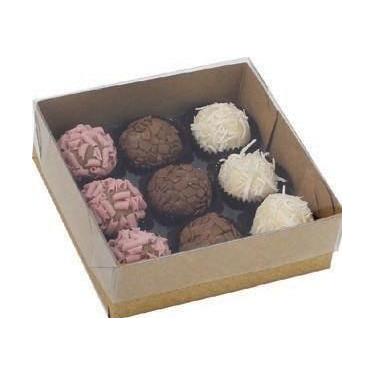 Imagem de Caixa kraft tampa acetato 9 doces (1094) com 10 unidades ideia - IDEIA