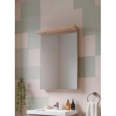 Imagem de Espelho para Banheiro Com Led 60cm Mdf Rosa - On Móveis
