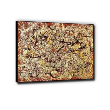 Imagem de Ready To Hang "Mural on Indian red ground" Impressões de arte de parede abstrata impressão em tela pinturas famosas para decoração de parede de sala de estar 60 x 78 cm moldura preta