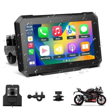 Imagem de KAOLALI Navegador GPS para motocicleta de 17 cm, sistema de navegação portátil GPS com tela sensível ao toque IPX7 universal com sistema de navegação portátil sem fio CarPlay / Android Auto para
