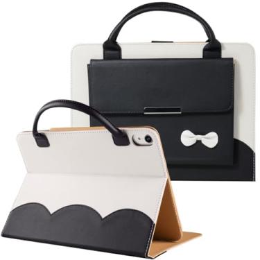 Imagem de Linda capa para iPad (A16) 11ª geração 2025, 10ª geração 10,9 polegadas 2022 - capa inteligente de couro com alça de mão para meninas, mulheres e crianças para iPad 11/10 geração (preto)