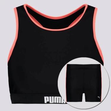 Imagem de Conjunto Shorts Hotpants e Top Puma Gym Feminino Preto, M