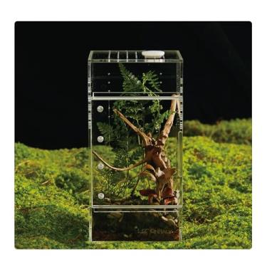 Imagem de Terrário de acrílico para répteis e aranhas – caixa à prova de vazamento pequeno/médio/grande (horizontal/vertical) | Ideal para tarântulas, aranhas saltadoras, sapos e lagartixas (vertical pequena)