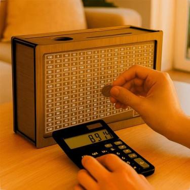 Imagem de Woodbox Kakebo 1Mil / 10Mil Caixa Dinheiro Cofre Mdf Adesivado Desafio