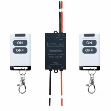 Imagem de RPTCOTU Interruptor Remoto Via Rádio De 12 V, Disjuntor Cc 7 V/48 V/10 A, Longo Alcance 100 M, Controle Sem Fio Para Porta Garagem, Iluminação, Alarme Contra Roubo (Tx29)