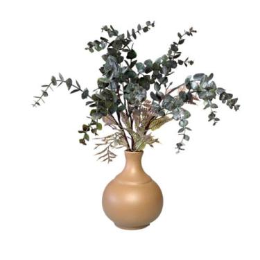 Imagem de Arranjo Eucalipto Planta Artificial Vaso Cerâmica Decoração - Floralis