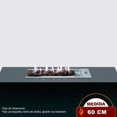 Imagem de Lareira a Gás Bella - 60cm - Aço Carbono Cinza - Fogo & Art, Sem chave