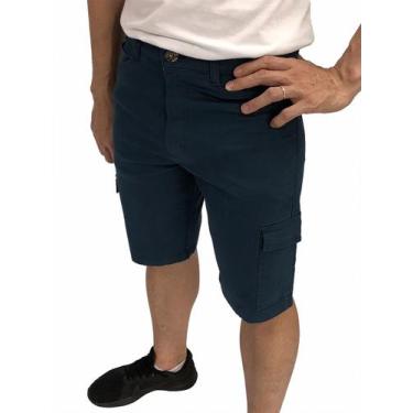 Imagem de Bermuda Masculina Macaw Sarja 7747 Azul, Azul, 46