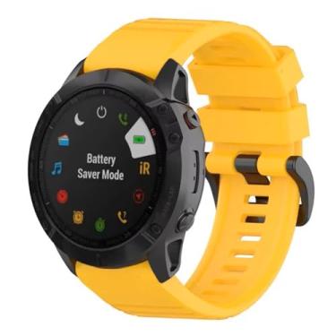 Imagem de Pulseira De Silicone Marca 123smart 123-22mm Compativel Com Fenix 7 Fenix 6 Approach S62 S60 Quatix5 Marq Forerunner 935 945 Coros Vertix Instinct (Amarelo, 22mm)