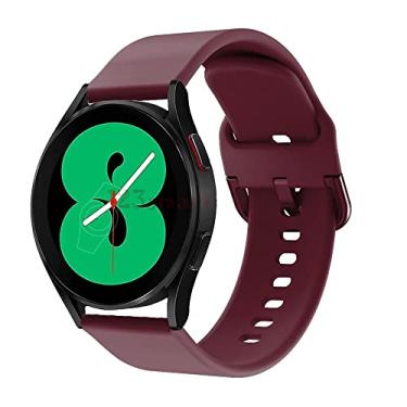 Imagem de Pulseira de Silicone Colorida Marca 123Smart Compativel com Galaxy watch 4 / Watch4 Classic/Watch 3 41mm/ Active R500 / Active 2 / Galaxy Watch 42mm / Gear Sport R600 - Vinho