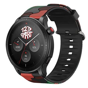 Imagem de Pulseira de Silicone Esportiva e Camuflada Marca 123Smart Compativel com GTR4 GTR 4 A2166 / GTR3 / GTR 3 Pro/GTR 2 / GTR 2e / Stratos 2 2s 3