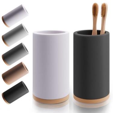 Imagem de Suporte para escova de dentes Matani Bamboo Diatomite Off White & Blac