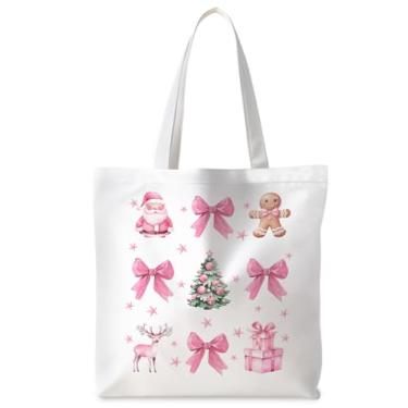 Imagem de ignytiger Sacola de Natal, bolsas de Natal para mulheres, presentes femininos para o Natal, Bow Santa Gingerbread, One Size