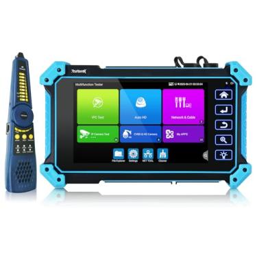 Imagem de Rsrteng Testador de câmera IP 8K com rastreador de cabo, IPC-5200C Plus 8MP AHD CVI TVI SDI CVBS teste de câmera IP 4K HD monitor de vídeo tela sensível ao toque IPS de 5,4 polegadas compatível com