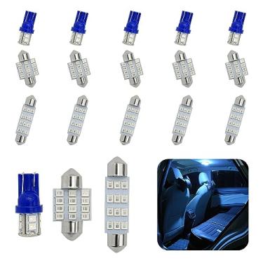 Imagem de pvotawp Lâmpada LED para interior de carro, 18 peças, conjunto de lâmpadas LED de cúpula T10 31 mm 41 mm, lâmpadas de substituição interior de lâmpadas de festão para luzes de mapa, luz de cortesia de