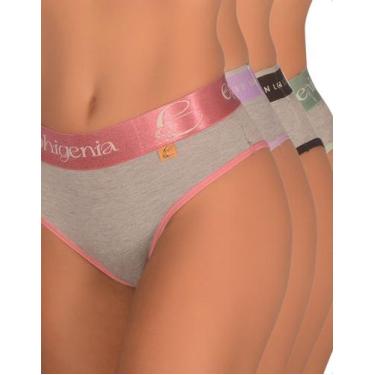 Imagem de Kit 5 Calcinha Lingerie Conforto Feminina Cintura Alta Sustentação Cós