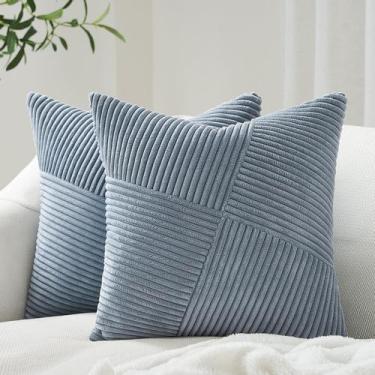 Imagem de Capas de almofada Topfinel Dusty Blue 45x45cm Conjunto de 2