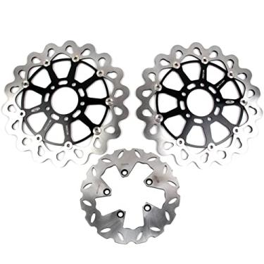 Imagem de Arashi Discos de freio dianteiros traseiros rotores para Suzuki GSX1300R Hayabusa gen 1 1999-2007, acessórios de substituição de motocicleta preto