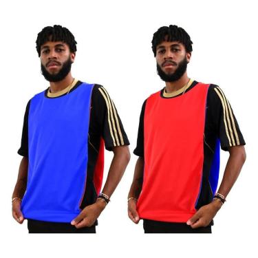 Imagem de 2X Coletes Kit Futebol Colete Jogo Com Face Dupla Treino 5 P