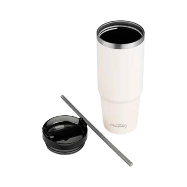 Imagem de Copo Térmico Plasvale Quencher Com Canudo 900Ml - Creme