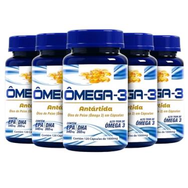 Imagem de Kit 5x Ômega-3 Antartida Óleo de Peixe | Suplemento Alimentar Premium com EPA & DHA – 600 Cápsulas