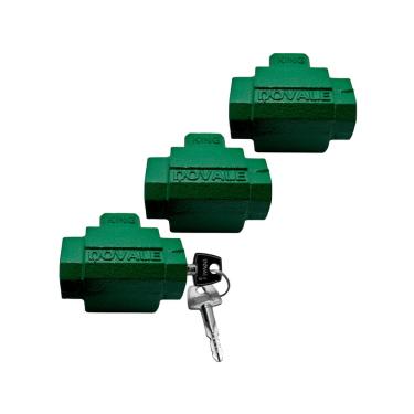 Imagem de 03 Fechadura Cadeado De Solo Para Porta Enrolar Mestrada Segredos Iguais