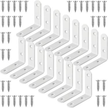 Imagem de Suportes de canto HANFUGA White 6,5 cm, aço inoxidável, 16 unidades