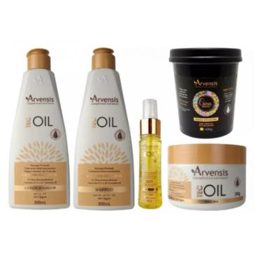 Imagem de Kit Arvensis Tec Oil Shampoo Condicionador Finalizador Mascara + Geleia Alta