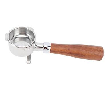 Imagem de Pilipane Filtro de café de 54 mm de aço inoxidável Portafilter peças de reposição divisor de bico duplo para máquinas de café 870 880 cabo de madeira premium durável (E Circle Rosewood)