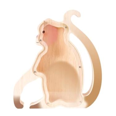 Imagem de Cofrinho de madeira para crianças cofrinho de dinheiro, cofrinho fofo inquebrável, cofrinho infantil seguro com adesivos, presentes de batismo de aniversário para meninas e meninos amantes de macacos