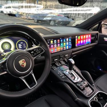 Imagem de Estéreo automotivo de tela dupla para Porsche Cayenne 958 92A 2011-2016-31.2 cm, unidade de cabeça de atualização de tela HD, reprodutor multimídia de navegação GPS, adequado para unidade de cabeça