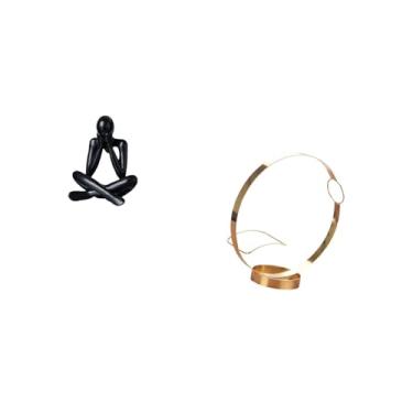 Imagem de Fenteer Escultura de Figura Abstrata Moderna, Suporte para Garrafa de Vinho, Ornamento Decorativo Colecionável para Mesa, Organizador de Prateleira de Metal P