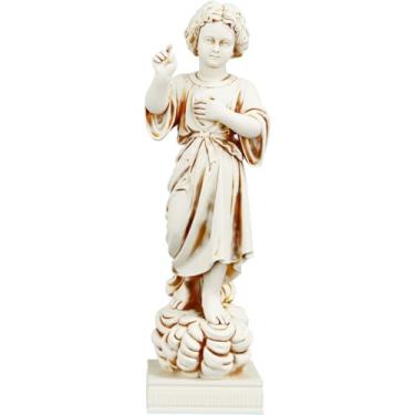 Imagem de Estátua Jesus Cristo Menino - Imagem Religiosa (Cor Mármore Dourado)