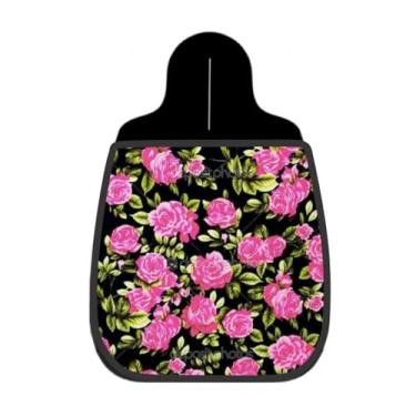 Imagem de Lixeira De Carro Organizador Lixinhocar Rosas Pink Vivo Fundo Preto