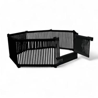 Imagem de RESOLVE PET Cercadinho Multiuso com Portão para Pets e Crianças | 5/7/9 lados | Altura 60 ou 80 cm | Cores Preto ou Branco (Preto | 60cm Altura, 6 lados)