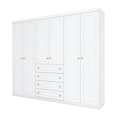 Imagem de Guarda Roupa Casal 06 Portas 04 Gavetas Americano Henn Branco Hp