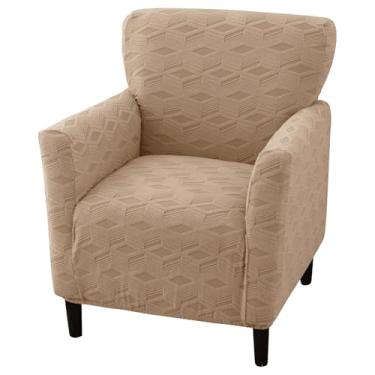 Imagem de WTHAVEN Capa de poltrona elástica moderna para banquete, 1 peça, com destaque, capa de cadeira com braços, capas macias para cadeira de estar, poltrona, protetor de móveis, escritório, recepção, sofá