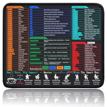 Imagem de Mouse pad Excel/Word/Power Point/Windows Shortcut - Mouse pad pequeno de 30 x 25 cm para jogos/escritório, tapete de mesa portátil com base de borracha antiderrapante, deslizamento fácil