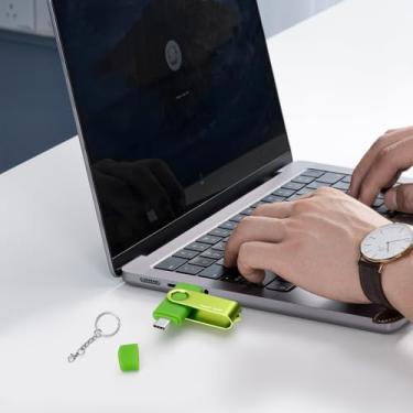 Imagem de Pen drive USB tipo C de 64 GB, USB 3.0/USB-C 2 em 1, OTG giratório, pen drive, armazenamento de dados, pendrive, pen drive para smartphones/tablets/PC (verde)