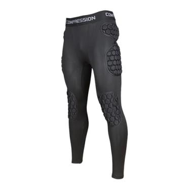 Imagem de Vaveren Calças de compressão para goleiro com acolchoamento de espuma EVA e proteção flexível para joelhos e coxas, Size L