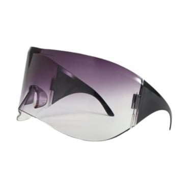 Imagem de Vaveren Óculos de sol óculos sem armação punk óculos para homens mulheres corrida ao ar livre, Roxo