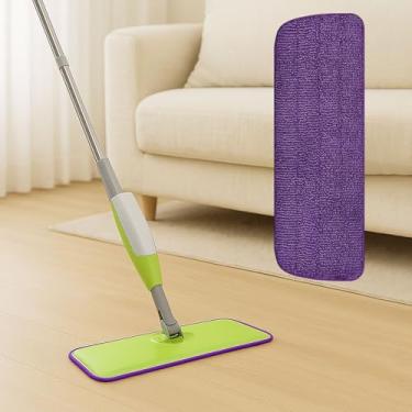 Imagem de Almofadas de substituição de esfregão compatíveis com Swiffer - Recargas de substituição de esfregão laváveis na máquina para todas as superfícies de piso, roxo (39,4 x 13 cm)