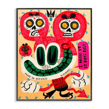 Imagem de Stupell Industries Arte giclée emoldurada cinza brilhante do México, design de Jorge R. Gutierrez, 20 x 16