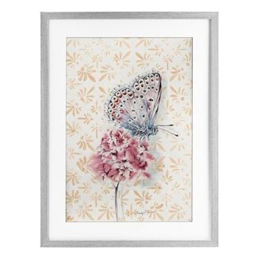 Imagem de Stupell Industries Impressão emoldurada preta com estampa borboleta e flor sob vidro, design por Cady Driver, 23 x 17