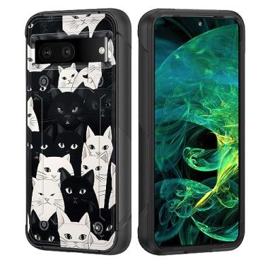 Imagem de wiaekosef Capa para Pixel 7a, capa protetora resistente de camada dupla de policarbonato rígido e silicone macio resistente à prova de choque para Google Pixel 7a 6,1 polegadas 2023, estampa de gatos fofos e engraçados