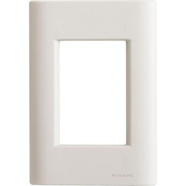 Imagem de Placa 3 Postos 4x2 Tramontina Giz Branca Soft Touch Com Suporte