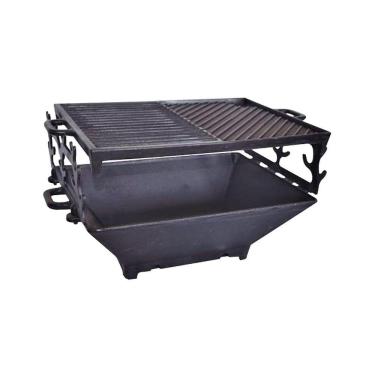 Imagem de Churrasqueira Multiuso Completa Em Ferro Fundido 42X31X27Cm