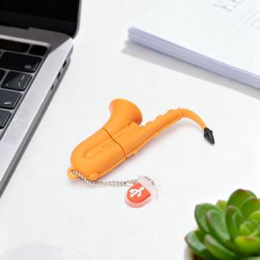 Imagem de Pen Drive USB de 32 GB Dual USB Pen Drive Dispositivo de Armazenamento de Dados Externo Bonito Estojo de Instrumento Musical Perfeito para Presente para Família e Amigos (Saxofone)